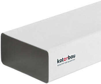Kotarbau Flachkanal 110x55mm Lüftungskanal Kunststoff 100cm L Dunstabzug Weiß