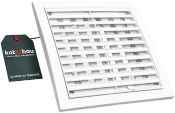Kotarbau Lüftungsgitter 200 x 200 mm Rund Ø150 mm Verschließbar Abluftgitter Kunststoff mit Insektenschutz Abschlussgitter Rechteckig Weiß Lamellengitter Abluft Zuluft Gitter Ventilator