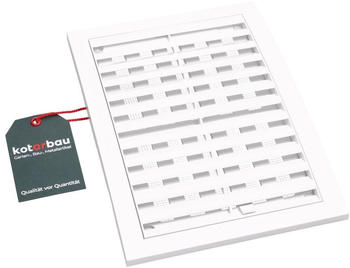 Kotarbau Lüftungsgitter 180 x 250 mm Verschließbar Abluftgitter Kunststoff mit Insektenschutz Abschlussgitter Rechteckig Weiß Lamellengitter Abluft Zuluft Gitter Ventilator