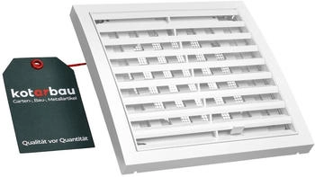 Kotarbau Lüftungsgitter 150 x 150 mm Rund Ø100 mm Abschlussgitter Rechteckig Weiß