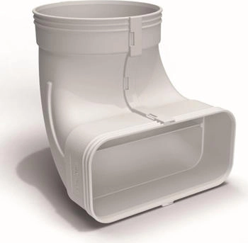 Airtec Flachkanal 175x80mm auf Ø 125mm, Umlenkstück beidseitig mit Muffen