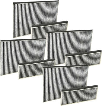 vhbw 8x Filter kompatibel mit Siemens LC87KHM60/02, LC87KHM60/01, LC87KIM60 Dunstabzugshauben 8x Aktivkohlefilter Grau Weiß
