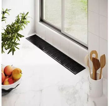 MS Beschläge Aluminium Stegblech Schwarz 100mm x 1000mm Lüftungsgitter Heizungsdeckel Lüftung RAL 9005