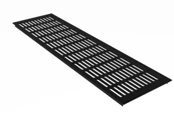 MS Beschläge Aluminium Stegblech Schwarz 150mm x 1200mm Lüftungsgitter Heizungsdeckel Lüftung RAL 9005