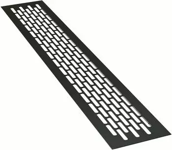 sossai 1 x Aluminium Lüftungsgitter 80 x 8cm in Schwarz Belüftungsgitter Türgitter Stegblech Abluft