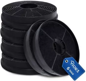 VIOKS Aktivkohlefilter 6x kompatibel mit Respekta MIZ0058 Filter 105mmØ für Dunstabzugshaube