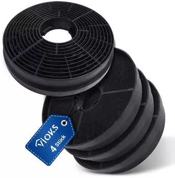 VIOKS Kohlefilter Set 4 Stück kompatibel mit Respekta MIZ0058 105mmØ für Dunstabzugshaube