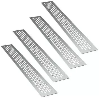 sossai 4 x Aluminium Lüftungsgitter 80 x 6cm in Ino x Belüftungsgitter Türgitter Stegblech Abluft
