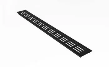 MS Beschläge Lüftungsgitter 60 x 200 mm Alu Schwarz RAL 9005 Luftzirkulation