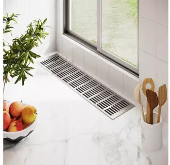 MS Beschläge Lüftungsgitter Silber eloxiert F1 130mm x 300mm Stegblech Heizungsdeckel Lüftung aus Aluminium