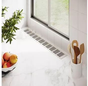 MS Beschläge Lüftungsgitter 80 x 600 mm Weiß RAL9010 Türbelüftung Alu