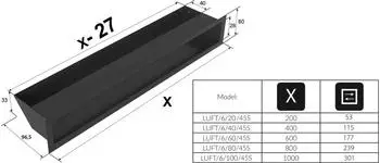 Kratki Lüftungsgitter LUFT 6x60 schwarz
