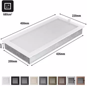 Kratki Lüftungsgitter 22x45 Graphite Jalousie
