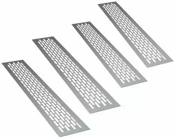 sossai 4 x Lüftungsgitter 80 x 8cm in Aluminium Design Belüftungsgitter Türgitter Stegblech Abluft