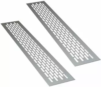 sossai 2 x Lüftungsgitter 80 x 8cm in Aluminium Design Belüftungsgitter Türgitter Stegblech Abluft