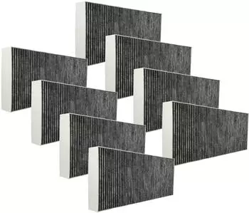 vhbw 8x Aktivkohlefilter kompatibel mit Bosch DFR097T50, DFS067E50, DFR097E50, DFR097A52, DFS067K51 Dunstabzugshaube - 46 x 19,1 x 5 cm