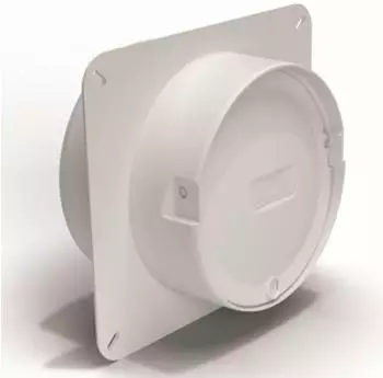 Airtec Rundrohr Ø150mm Maueranschluss-Stutzen mit magnetischer Rückstauklappe (657029)