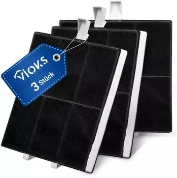 VIOKS Aktivkohlefilter-Set 3x 225x220x24mm für Dunstabzugshaube (00360732)
