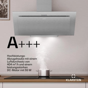 Klarstein Athena Kopffreihaube Abluft- und Umluftmodus 404 m&sup3;/h 56 W 90 cm