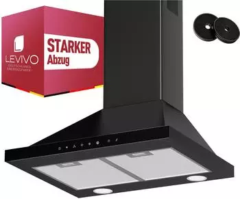 Levivo Dunstabzugshaube 60cm Schwarz 770 m³ - 200100001309
