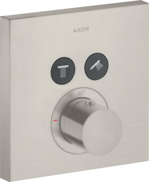 Axor ShowerSelect Square Thermostat Unterputz Stainless Steel Optic (36715800)