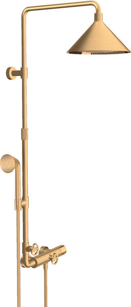 Axor Showers/Front Showerpipe mit Thermostat und Kopfbrause 240 2jet Brushed Brass (26020950)