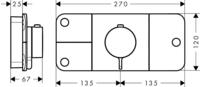 Axor One Thermostatmodul Unterputz für 3 Verbraucher Brushed Brass (45713950)