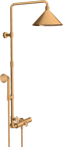 Axor Showerpipe mit Thermostat und Kopfbrause 240 2jet Brushed Gold Optic (26020250)