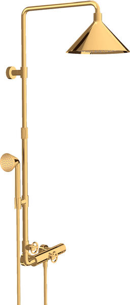 Axor Showerpipe mit Thermostat und Kopfbrause 240 2jet Polished Gold Optic (26020990)