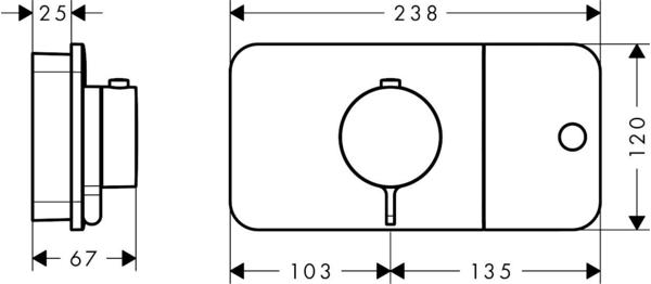 Allgemeine Daten & Ausstattung Axor One Thermostatmodul Unterputz Brushed Brass (45711950)