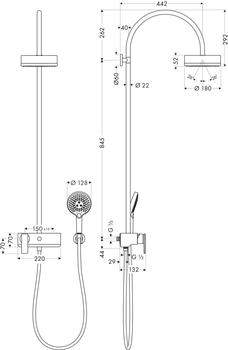 Axor Citterio 180 1jet Showerpipe polished nickel (39620830)