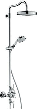 Axor Montreux 240 1jet Showerpipe mit Thermostat und Kopfbrause brushed red gold (16572310)