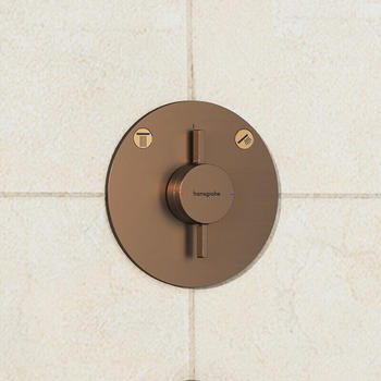Hansgrohe DuoTurn S Mischer Unterputz brushed bronze (75418140) – Unterputzmontage schafft klare Linien an der Duschwand