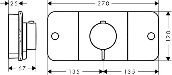 Eigenschaften & Ausstattung Axor One Thermostatmodul Unterputz Brushed Brass (45712950)