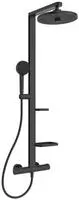 Ideal Standard Alu+ Duschsystem mit Ceratherm Brausethermostat, 2 Ablagen,