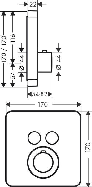 Eigenschaften & Allgemeine Daten Axor ShowerSelect softsquare Edelstahl Optic (36707800)