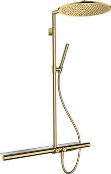 Axor ShowerSolutions Showerpipe mit Thermostat 800 und Kopfbrause 350 1jet Polished Gold Optic (27984990)