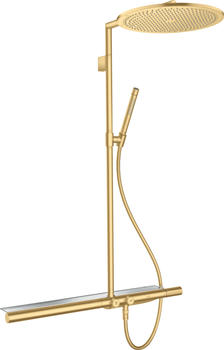 Axor ShowerSolutions Showerpipe mit Thermostat 800 und Kopfbrause 350 1jet Brushed Gold Optic (27984250)