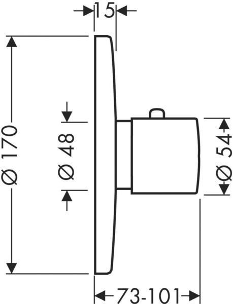 Duschthermostat Eigenschaften & Ausstattung Axor Uno Highflow Thermostat Unterputz brushed black chrome (38715340)