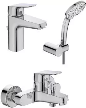 Ideal Standard Ceraflex Armaturenpaket mit 3-Funktions-Handbrause-Set chrom (BD013AA)