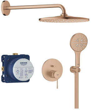 GROHE Essence Duschsystem Unterputz mit Rainshower Mono 310 warm sunset geb&uuml;rstet (25287DL0)