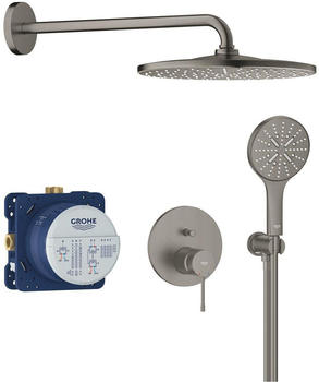 GROHE Essence Duschsystem Unterputz mit Rainshower Mono 310 hard graphite geb&uuml;rstet (25287AL0)