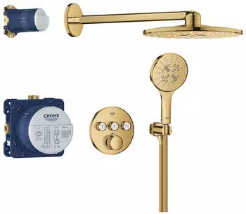 GROHE Grohtherm SmartControl Duschsystem Unterputz mit Rainshower SmartActive 310 cool sunrise (34863GL0)