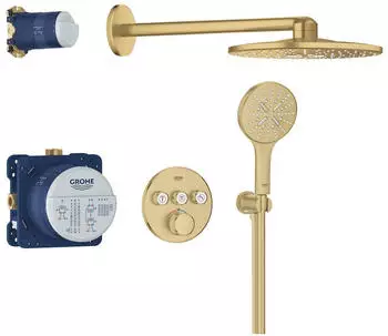GROHE Grohtherm SmartControl Duschsystem Unterputz mit Rainshower SmartActive 310 cool sunrise geb&uuml;rstet (34863GN0)
