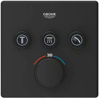 GROHE Grohtherm SmartControl Unterputz-Thermostat mit 3 Absperrventilen phantom black (102167KF00)