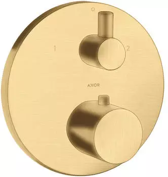 Axor Uno Thermostat Unterputz mit Ab- und Umstellventil brushed gold optic (38720250)