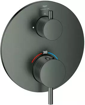 GROHE Atrio Thermostat mit 1 Absperrventil hard graphite geb&uuml;rstet (24357AL0)