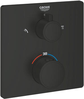 GROHE Grohtherm Thermostat-Brausebatterie mit 2-Wege-Umstellung matt black (1022092430)