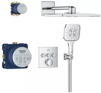 GROHE Grohtherm SmartControl Duschsystem Unterputz mit Rainshower SmartActive 310 Cube chrom (34864000)