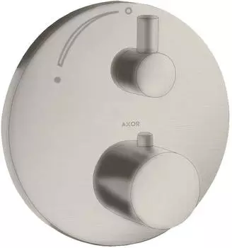 Axor Uno Thermostat Unterputz mit Absperrventil edelstahl optic (38700800)
